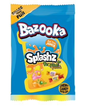 Bazooka UK Splashz Tropical Punch Jelly Filled Chewy Candy 120g 12ct